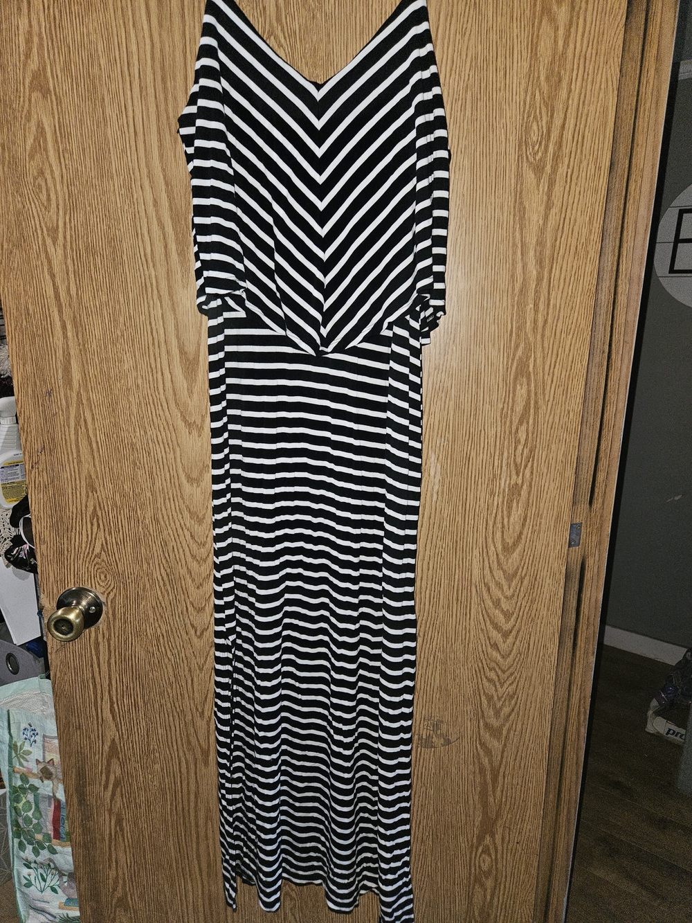 Mossimo Supply Co. Black and White Striped Maxi Dress